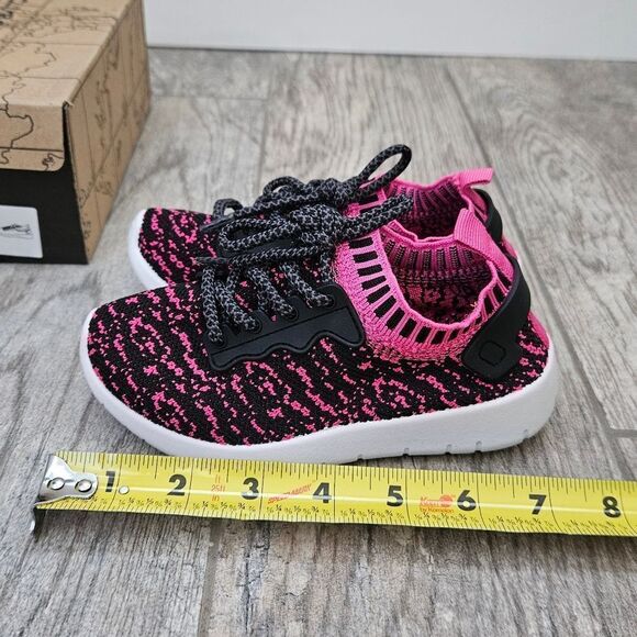 Club Canvas Pink and Black Sock Shoes Size 11T - Picture 11 of 12